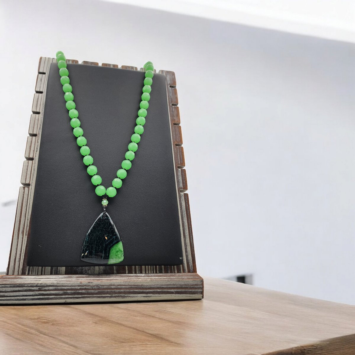 Green Geode Agate Necklace