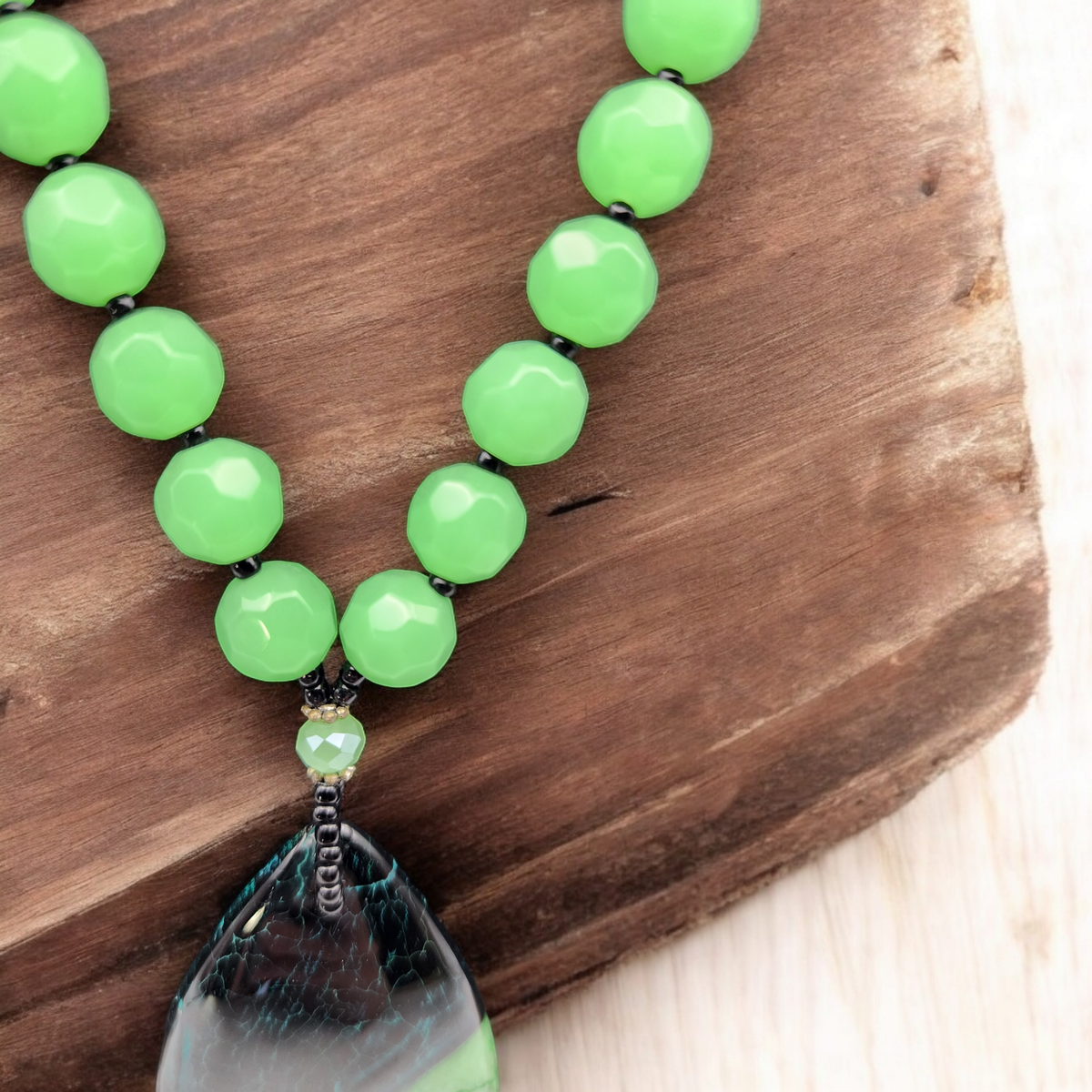 Green Geode Agate Necklace
